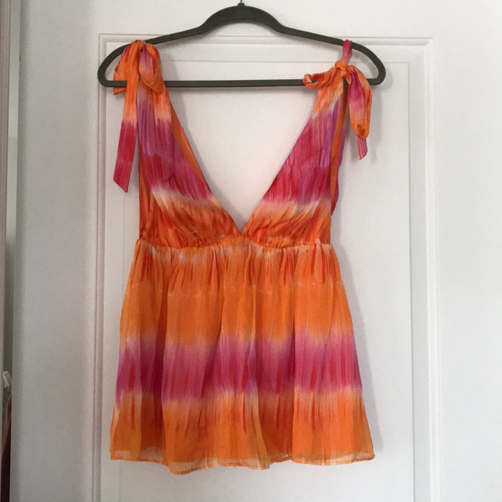 Sassy orange and pink Alice and Oliva top!